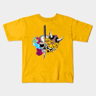 Japanese Oni Skull 4.4 Kids T-Shirt